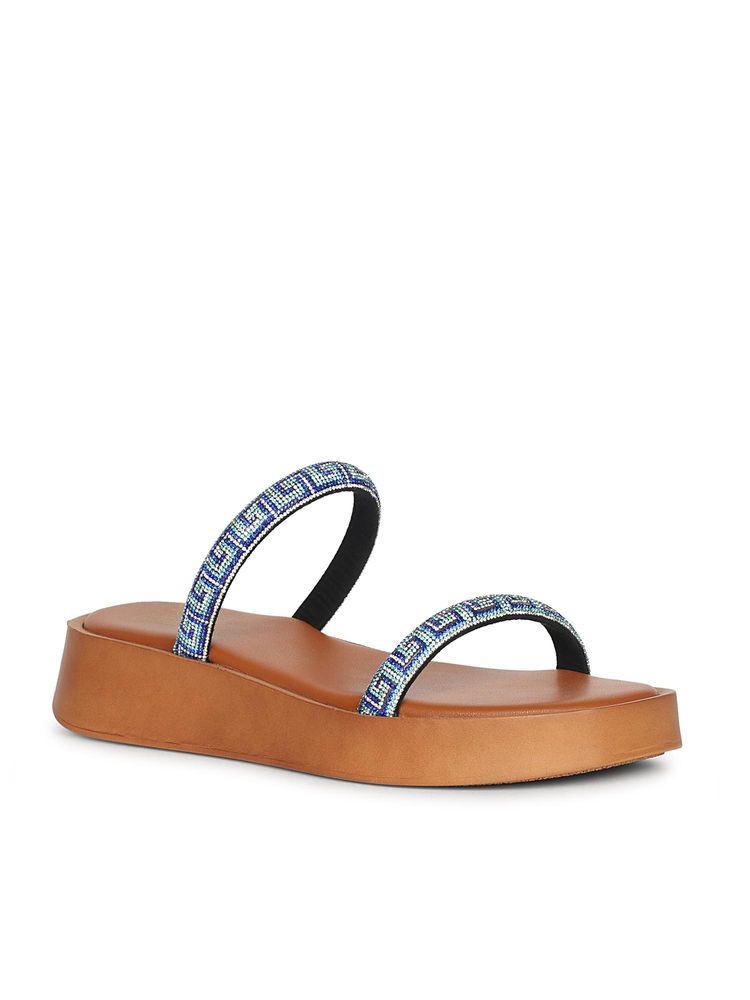 Saint G x Viviblu Blue Leather Sandals for Women-image-10