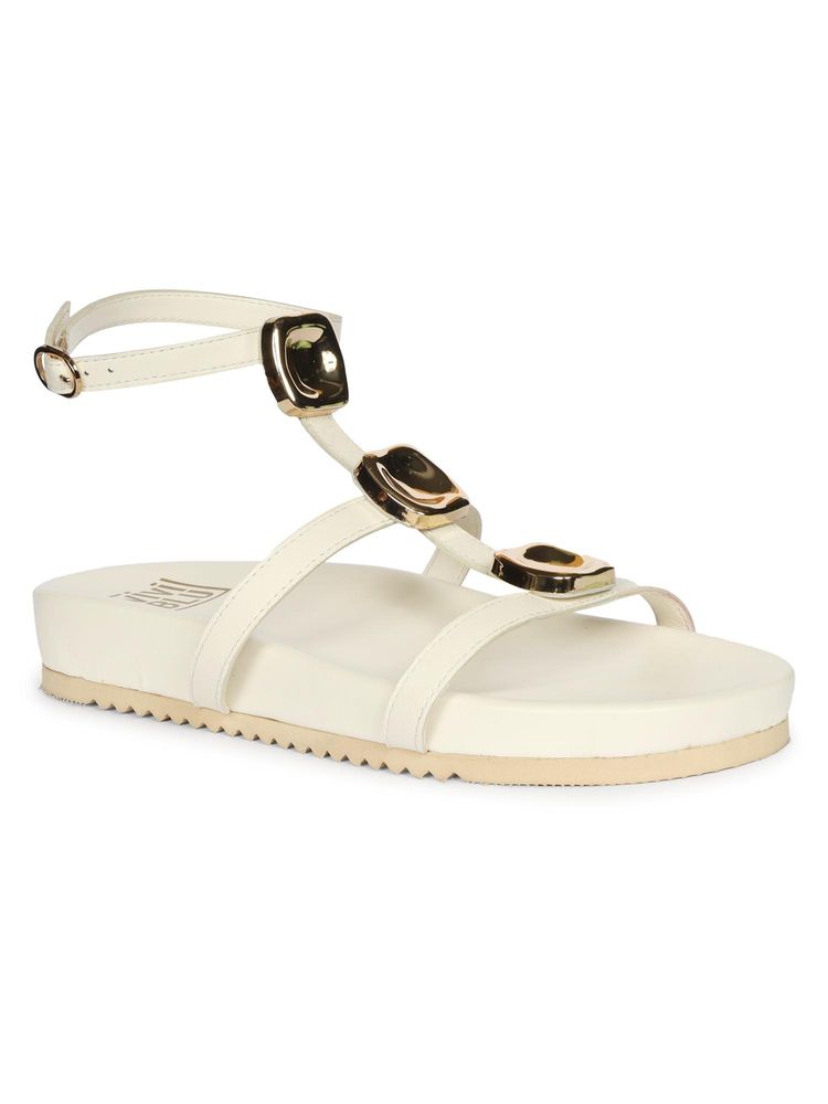 Saint G x Viviblu Off White Sandals for Women-image-30