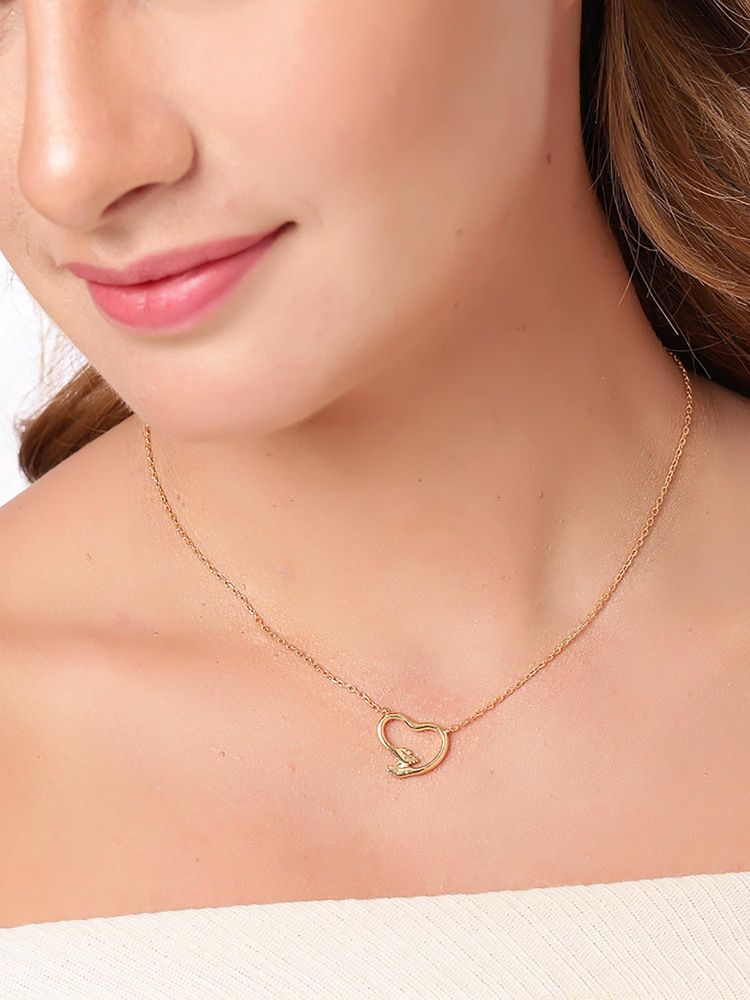 Carlton London 18K Plated Bold Heart Necklace-picture-19