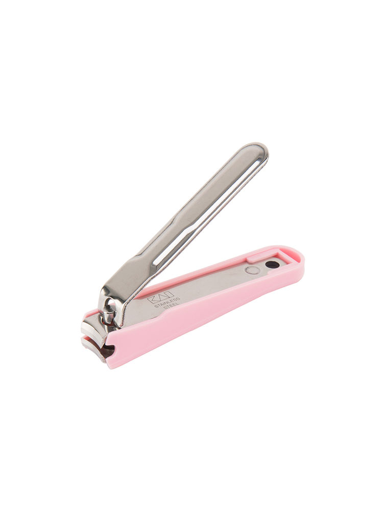 Kai Tsumekiri Stainless Steel Curved Blade Pink Nail Clipper