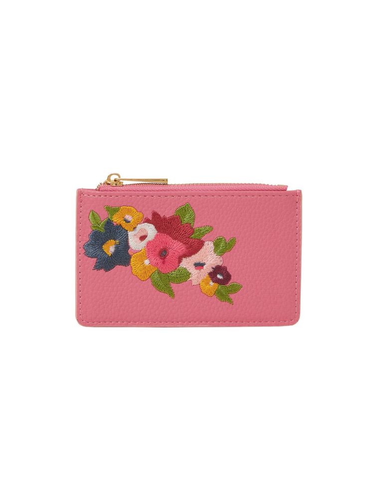 Accessorize London Pink Floral Embroidered Card Holder-picture-13