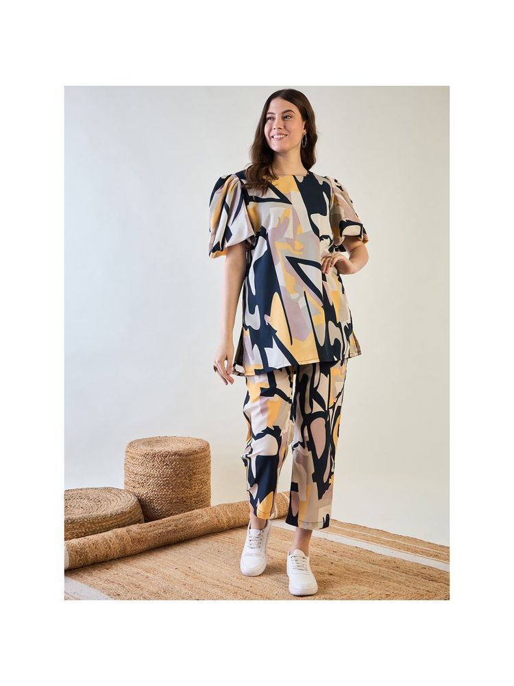 The Kaftan Company Trendy Crepe Co-Ord with Vibrant Patterns (Set Of 2)-picture-29