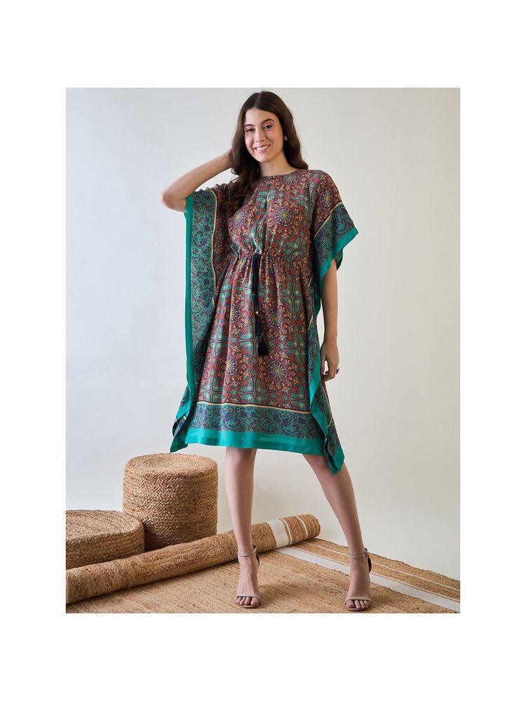 The Kaftan Company Maroon Kaleidoscopic Kaftan Dress-picture-23