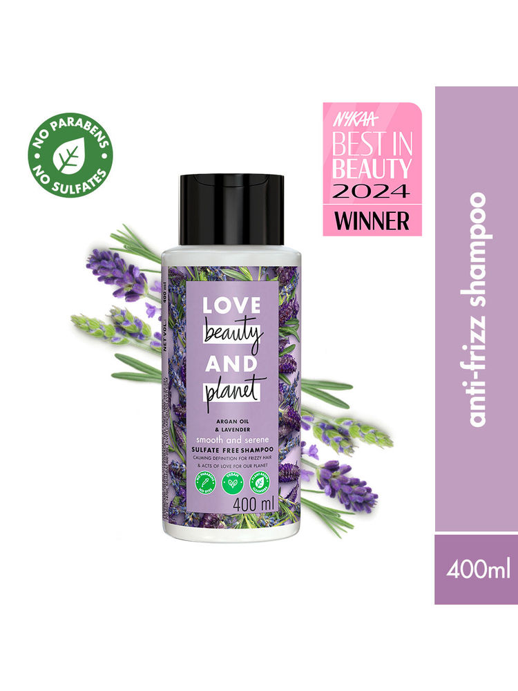 Love Beauty & Planet Argan Oil And Lavender Sulphate Free Shampoo For Dry & Frizzy Hair