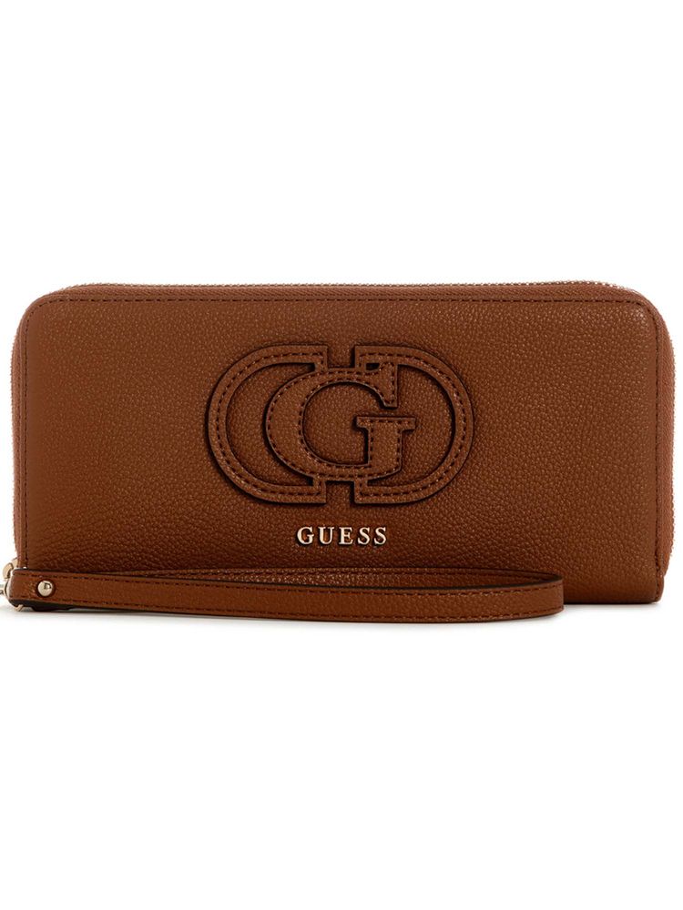 guess fashion Guess Women Brown Solid Isola Zip-Around Wallet-picture-36