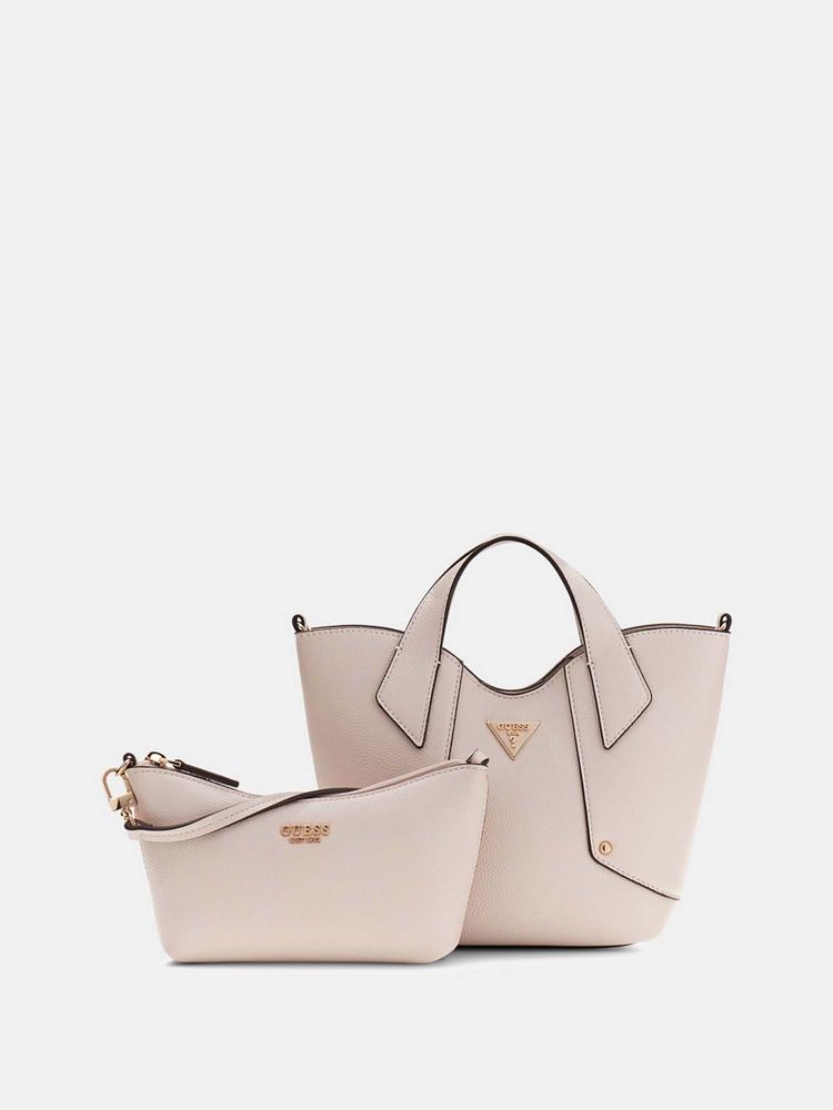guess fashion Guess Women Off White Darcy Handbag with Inner Bag and Detachable Strap-picture-25