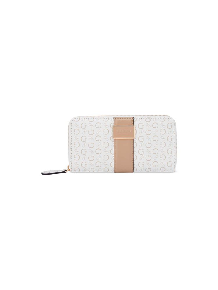 guess fashion Guess Women White Printed Isabella Zip-Around Wallet-picture-32
