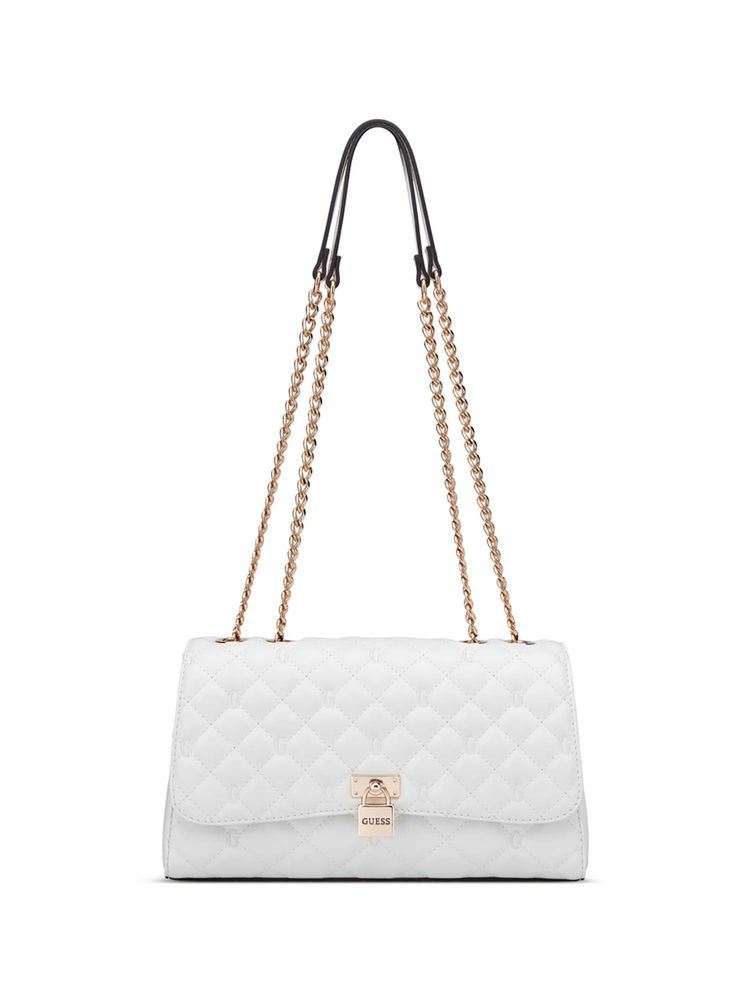 guess fashion Guess Women White Quilted Ramona Shoulder Bag-picture-20