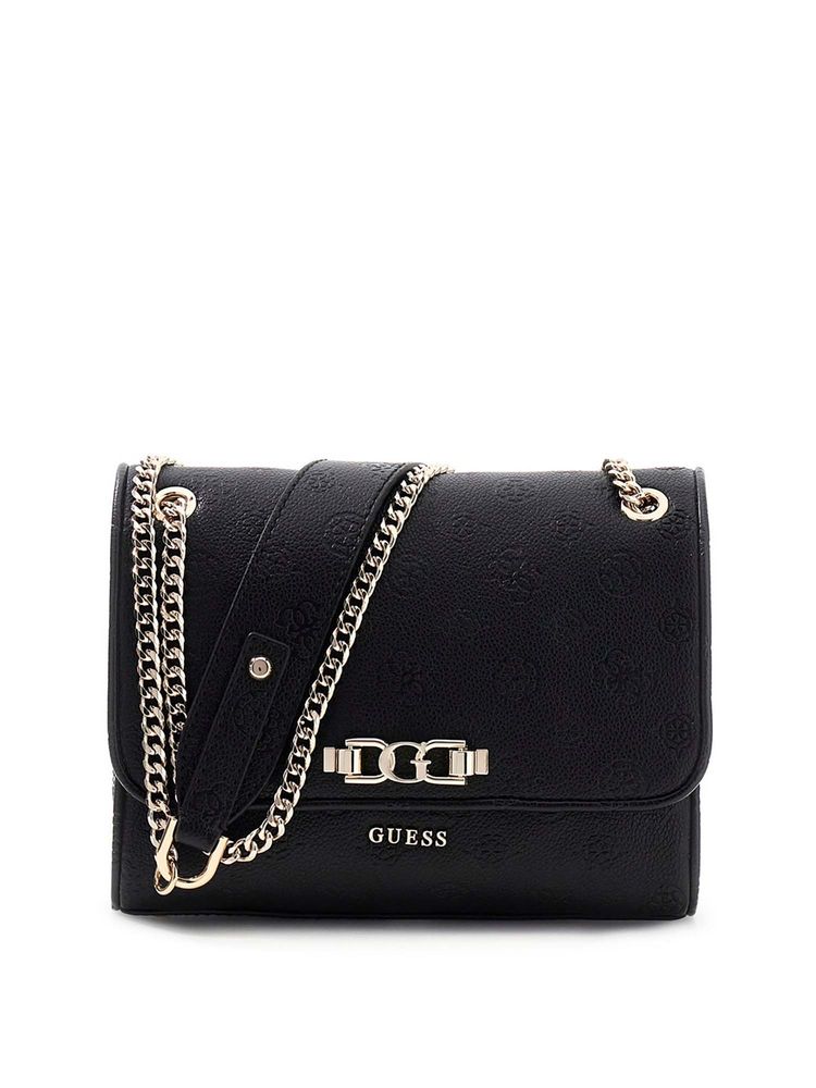 guess fashion Guess Women Black Textured Logo Anise Convertible Crossbody Bag-picture-38