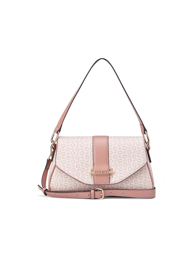 guess fashion Guess Women Pink Printed Erika Shoulder Bag with Detachable Strap-picture-23