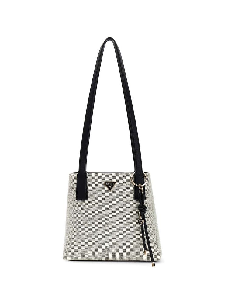 guess fashion Guess Women Off White-Black Textured Alice Shoulder Bag-picture-16