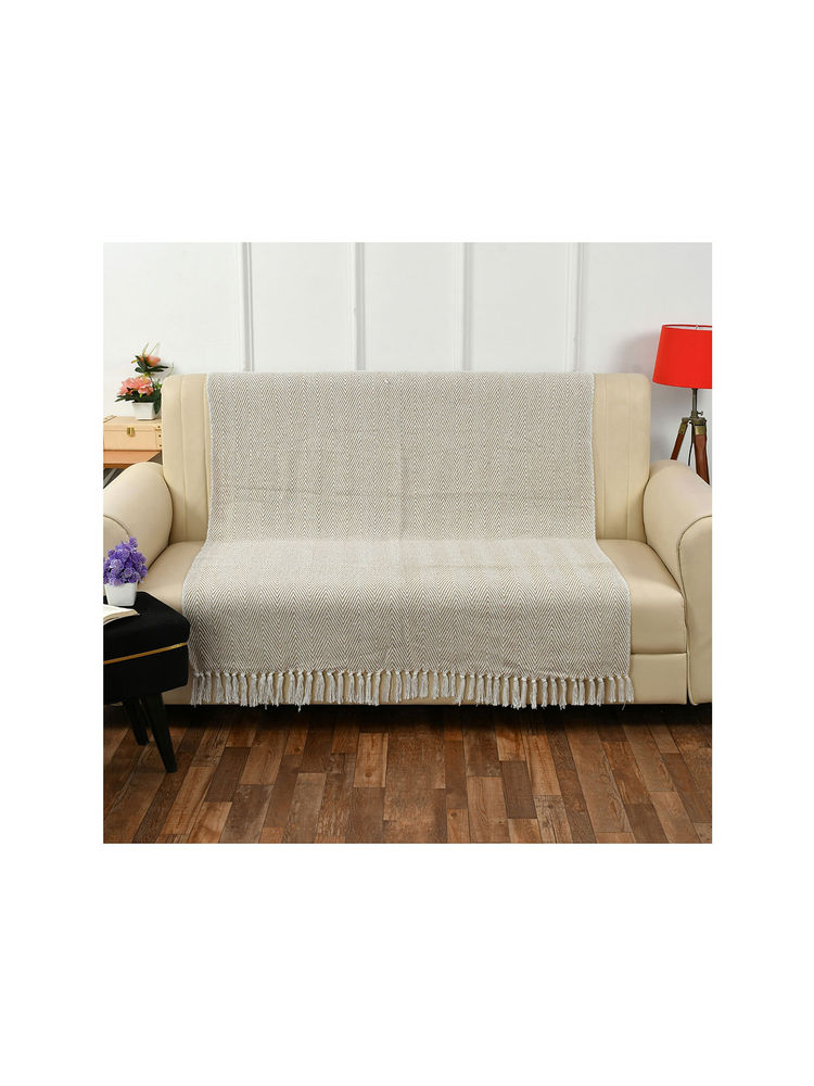 Sashaa World Spring-Hued Chevron Throw Beige-picture-46