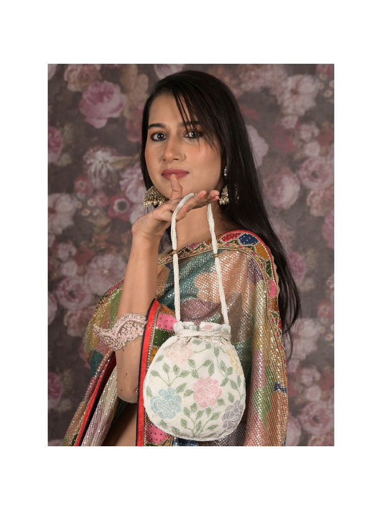 Odette Multicolor Embellished Potli Bag for Women-image-26