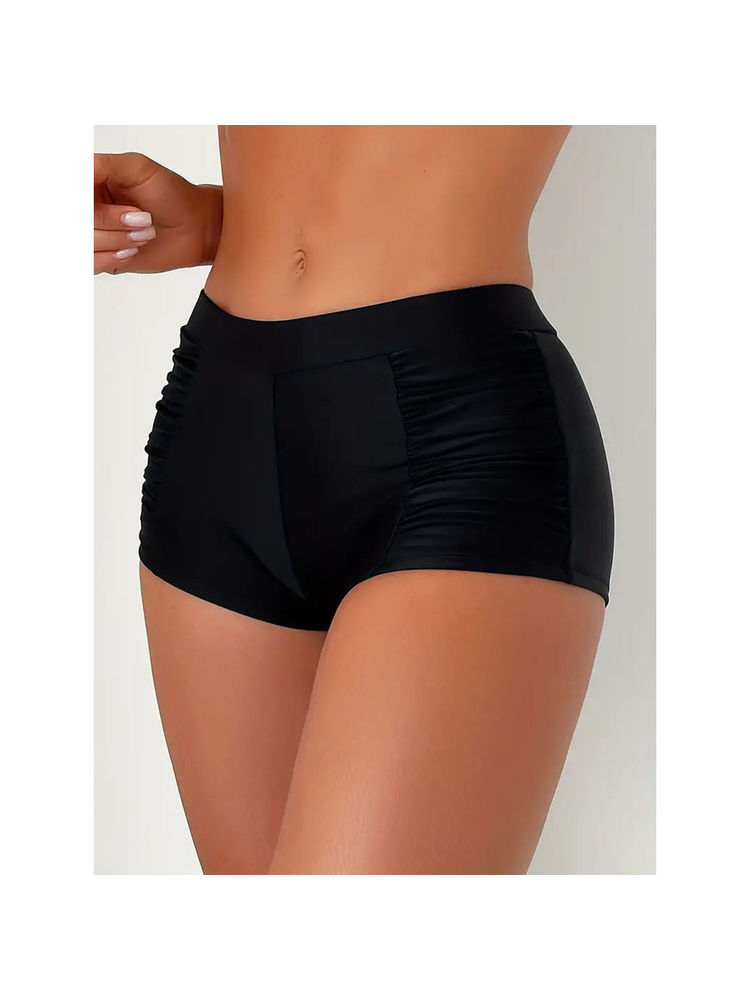 WomanLikeU Black Swimming Shorts for Women-picture-0