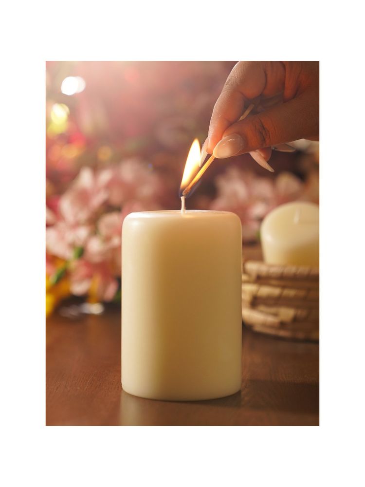 Pure Home + Living White Lavender & Chamomile Pillar Candle-image-27