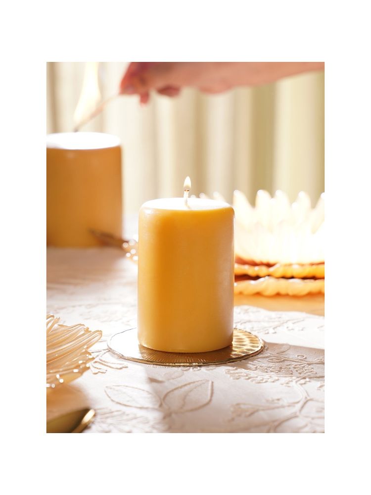 Pure Home + Living Mustard Oud Pillar Candle-image-44