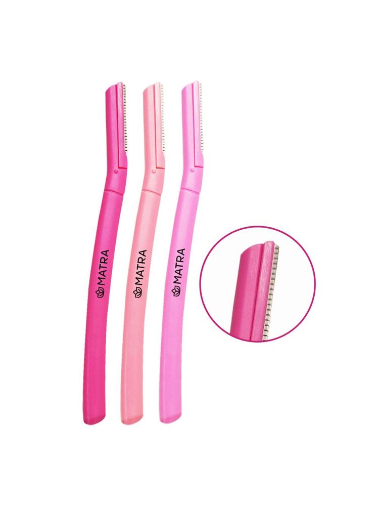Matra Face & Eyebrow Razor Facial Hair Remover Dermaplaning Tool (Pack of 3)