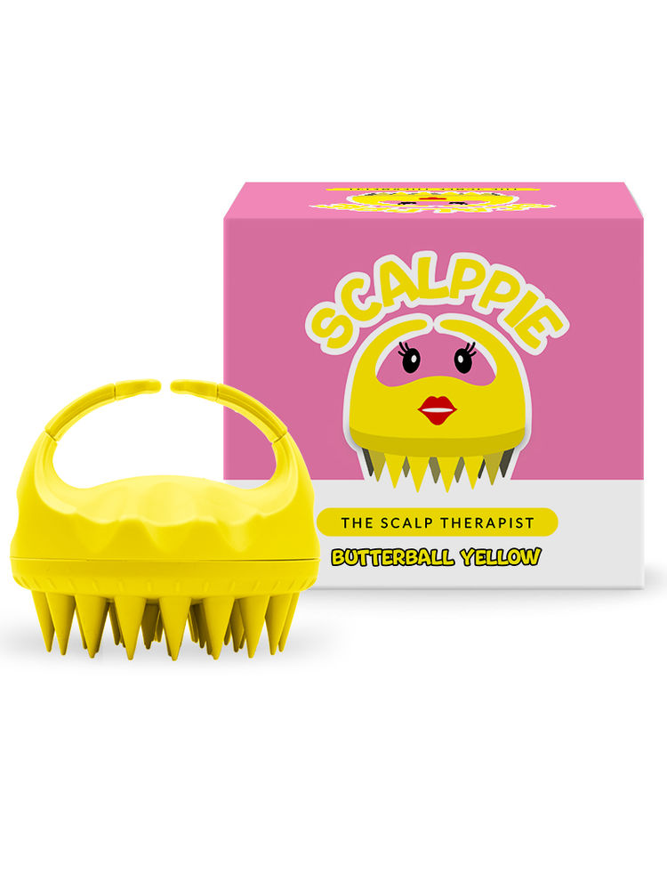 Scalppie Silicon Hair Scalp Massager & Shampoo Brush Scrub For Hair Growth & Anti Dandruff - Yellow-picture-23