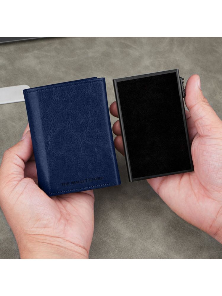 The Wallet Store Unisex Cipher Rfid-Protected Wallet With Detachable Cardholder - Blue-picture-23