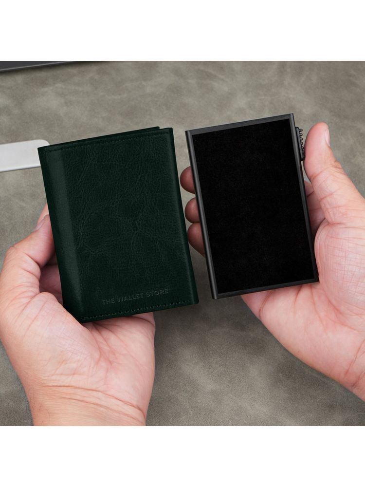 The Wallet Store Unisex Cipher Rfid-Protected Wallet With Detachable Cardholder - Green-picture-21