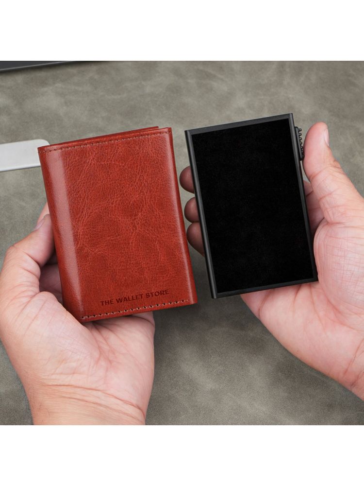 The Wallet Store Unisex Cipher Rfid-Protected Wallet With Detachable Cardholder - Tan-picture-27