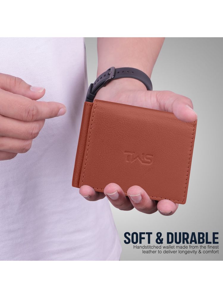 The Wallet Store Fold Craft Genuine Leather Wallet - Tan-image-22