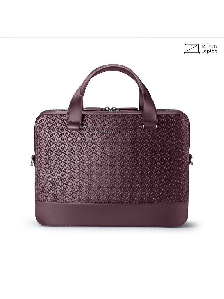 Lapis Bard Enigma 14-Inch Laptop Bag with Detachable Strap- Burgundy-image-13
