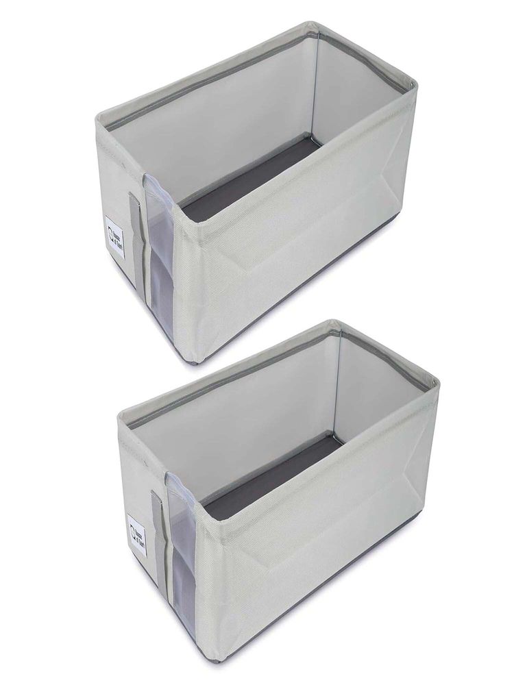 House of Quirk Foldable Storage Containers with Mesh Window for Organizing Clothes - Grey (Set of 2)-picture-25