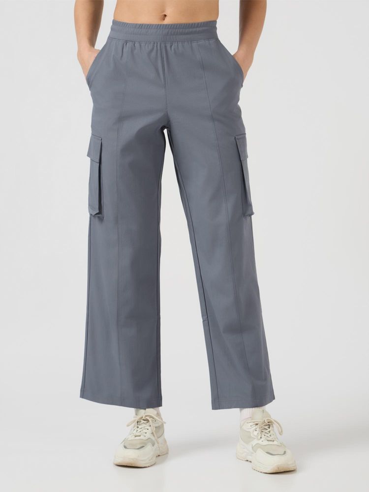 Technosport Blue Women's Regular Fit Cargo Trackpant-picture-16