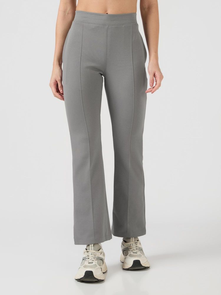 Technosport Grey Women's Stretchable Slim Fit Mid Waist Fit And Trackpant-picture-13