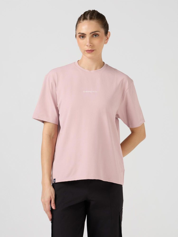 Technosport Pink Women's Printed Boxy Fit Round Neck Sports T-Shirt with Cotflex-picture-26