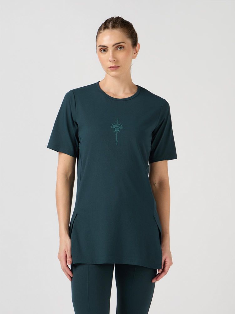 Technosport Green Women's Soft Stretch Gym Yoga Performance Sports T-Shirt-picture-28