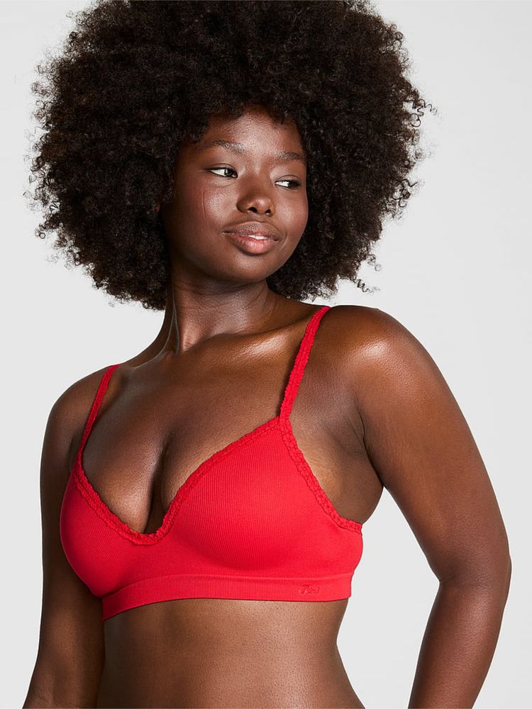 victoria's secret intimates Victoria's Secret Pink Red Comfort Seamless Push-Up Wireless Bra-picture-25