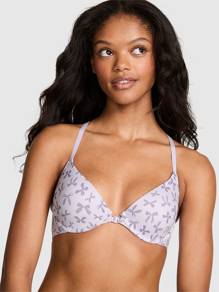 victoria's secret intimates Victoria's Secret Pink Wear Everywhere Lavender Printed T-Shirt Bra-picture-26