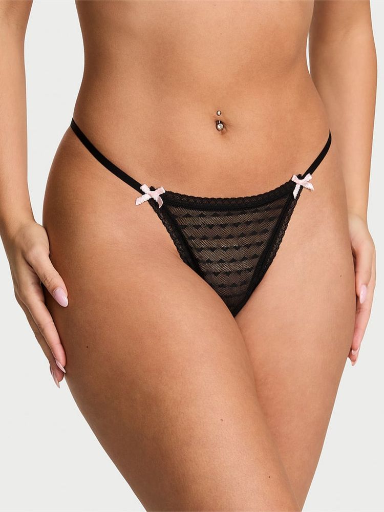 victoria's secret intimates Victoria's Secret The Lacie Heart Lace String Black Thong Panty-picture-31