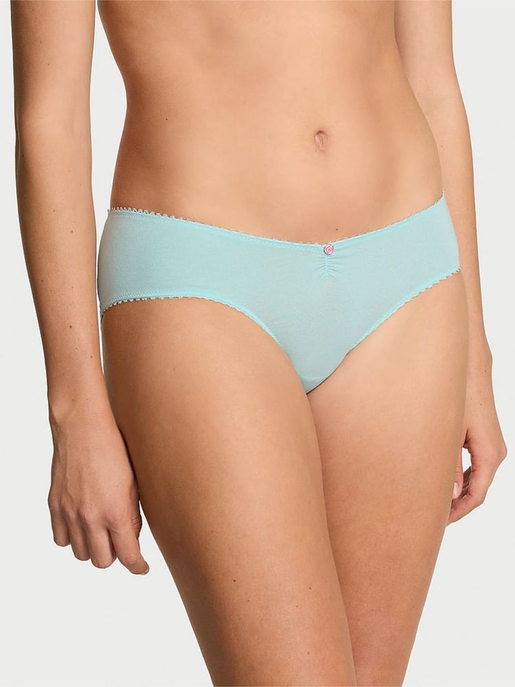 victoria's secret intimates Victoria's Secret Blue Stretch Cotton Heart Lace Hiphugger Panty-picture-15