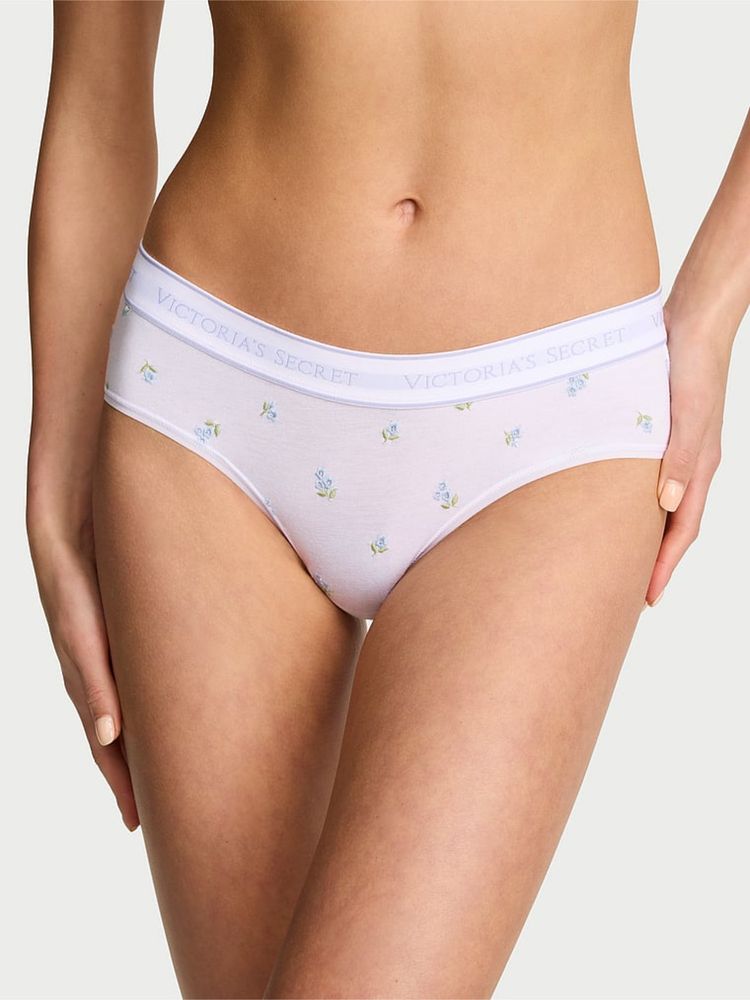 victoria's secret intimates Victoria's Secret Logo Cotton Embroidered White Hiphugger Panty-picture-29
