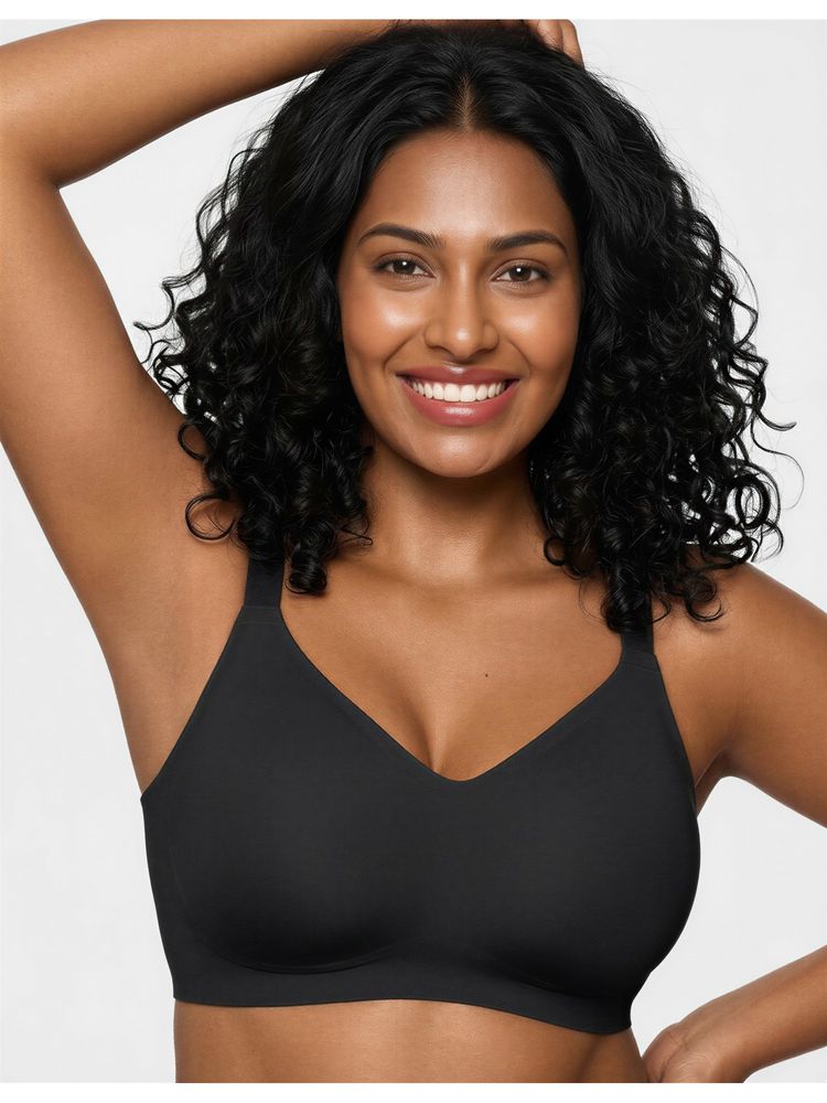 Shop The Edit Black Seamless Wireless 3/4 Cup T-Shirt Bra-picture-14