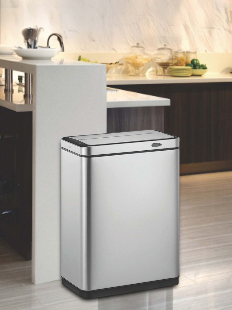 OBSESSIONS Eko Touchless Smart Sensor Metallic Dustbin 45 Ltr.-picture-16