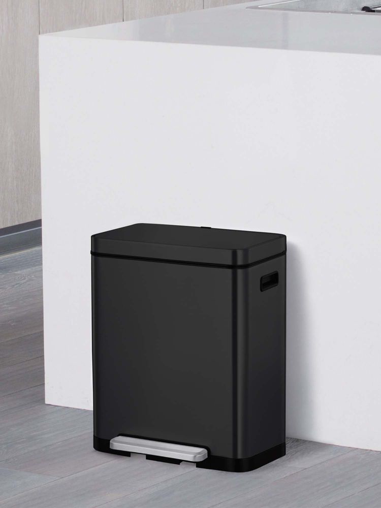 OBSESSIONS Eko 20L Step Trash Can Black Rectangular Pedal Bin.-picture-24