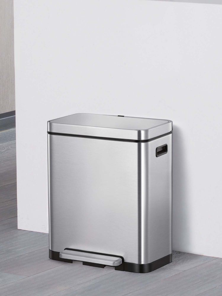 OBSESSIONS Eko 20L Step Trash Can Metallic Rectangular Pedal Bin.-image-47
