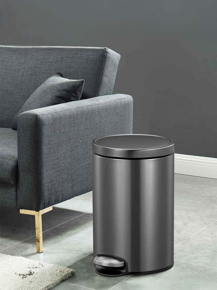 OBSESSIONS Eko Soft-Close Bathroom Trash Can 20L Stainless Steel Pedal Bin,Black Steel-image-14