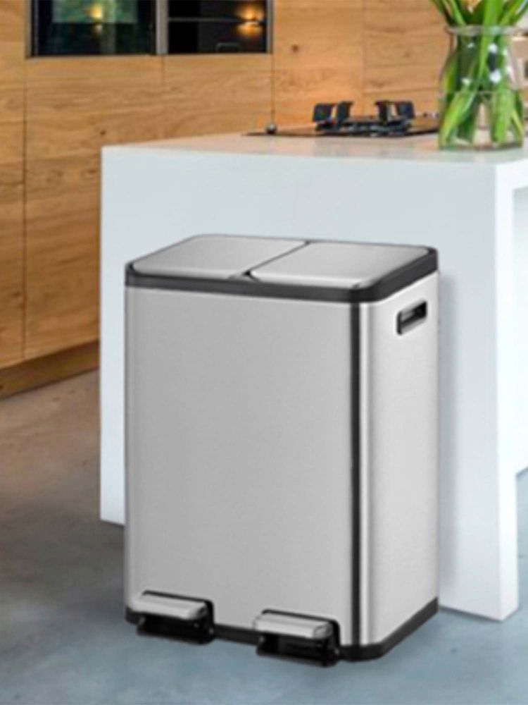 OBSESSIONS Eko Dual Step Trash Can for Recycling, 30L+ 30L Rectangular Kitchen Dustbin-picture-20