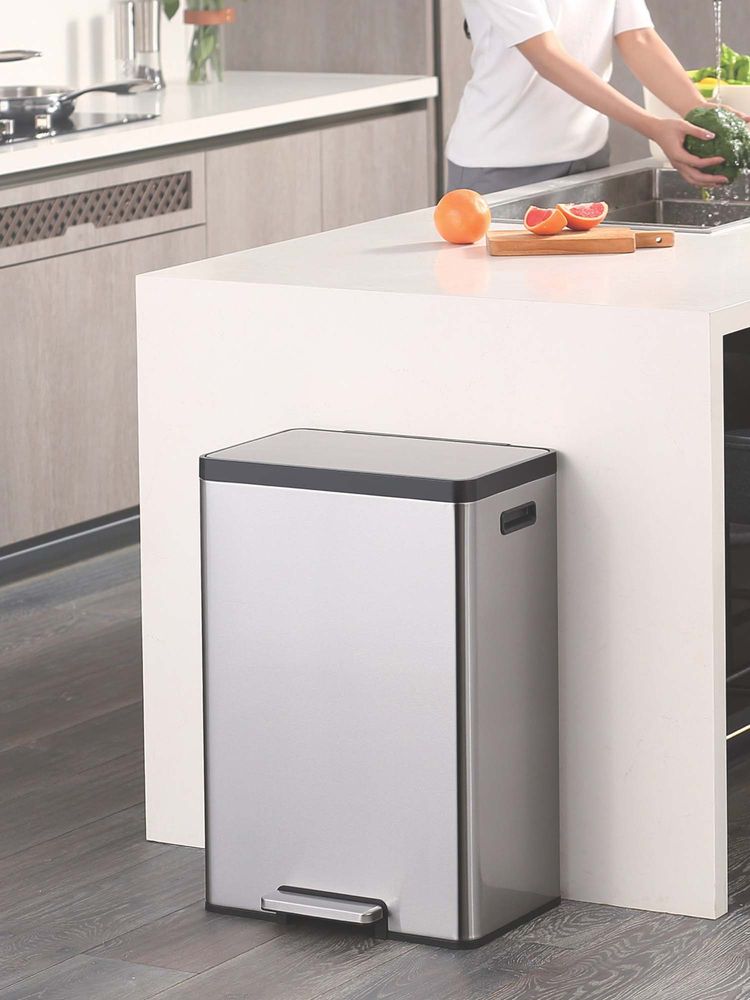 OBSESSIONS Eko Dual Step Trash Can for Recycling, 45L Rectangular Kitchen Dustbin-picture-22