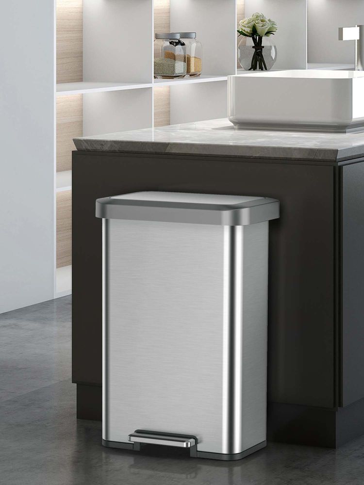 OBSESSIONS Eko Soft-Close Bathroom Trash Can 45L Stainless Steel Pedal Bin-picture-21