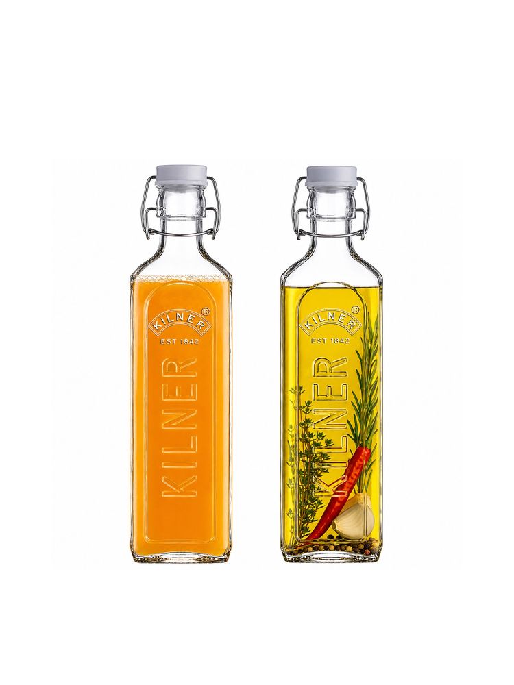 Kilner 1L Square Clip Top Glass Bottle, Airtight Storage for Oils and Juices (Pack of 2)-image-31