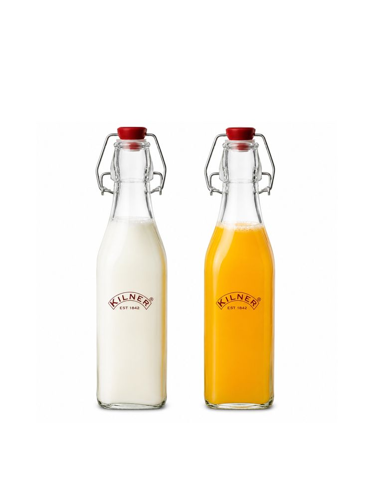 Kilner 250ml Square Clip Top Glass Bottle for Juices and Beverages (Pack of 2)-image-30