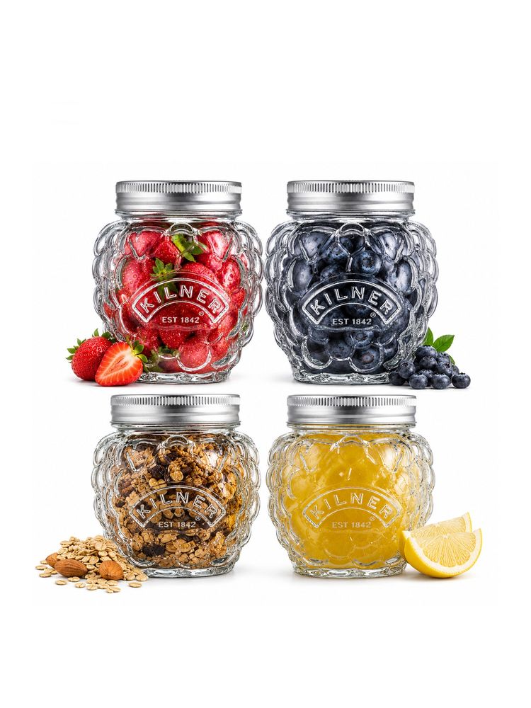 Kilner 400ml Berry Preserve Glass Jar Set for Jams and Chutneys (Pack of 4)-image-6
