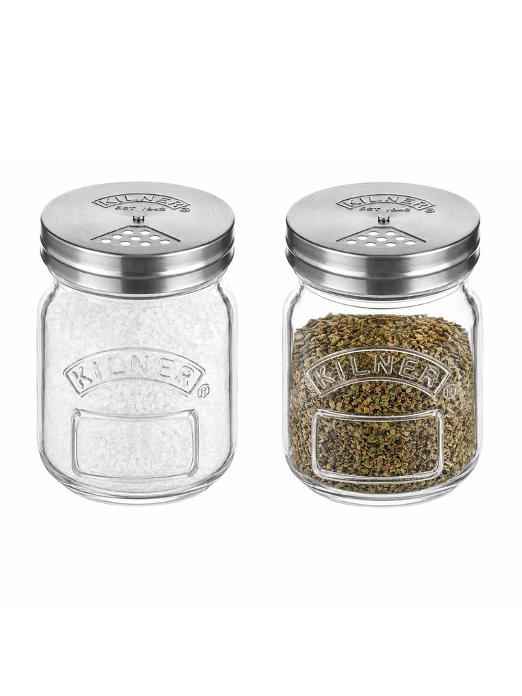 Kilner 250ml Glass Spice Shaker Jar with Stainless Steel Lid (Pack of 2)-image-47