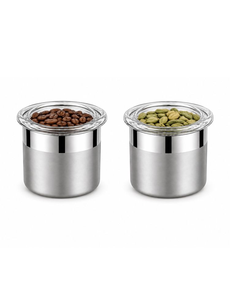 Culinex by thinKitchen 120ml Airtight SS Storage Jar Set with Acrylic Lid (Pack of 2)-picture-47